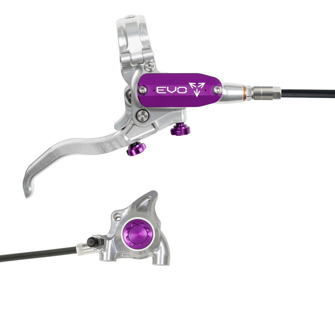 Hope EVO X2 Flat Mount Mountain Bike Disc Brake Silver/Purple Right