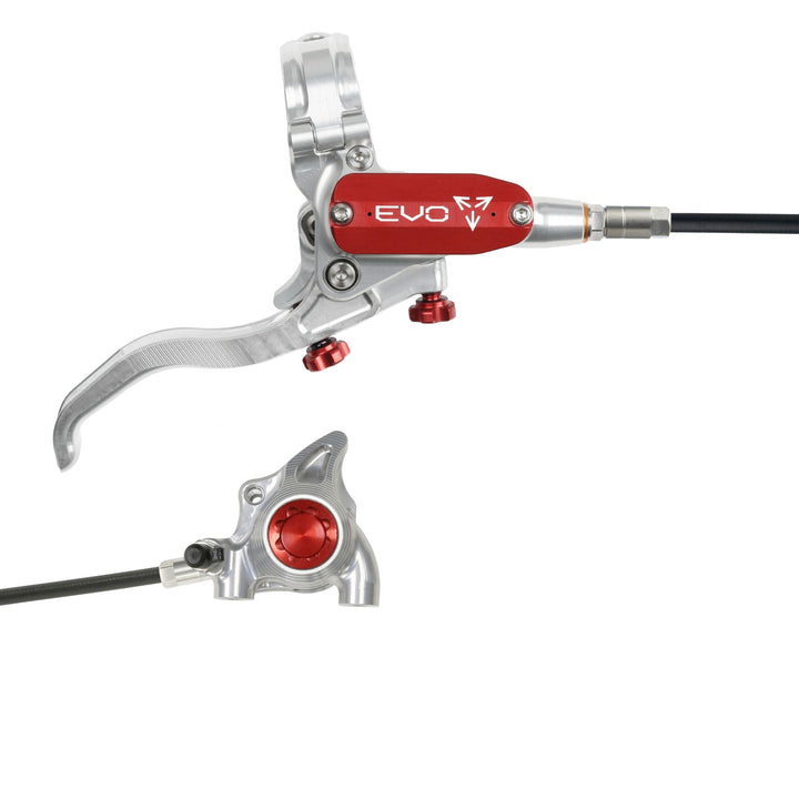 Hope EVO X2 Flat Mount Mountain Bike Disc Brake Silver/Red Right