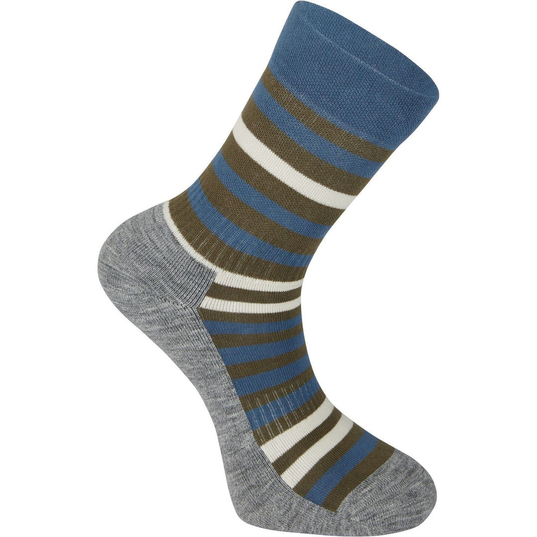 Roam Isoler 4 Season Merino Striped Socks Slate Blue Grey