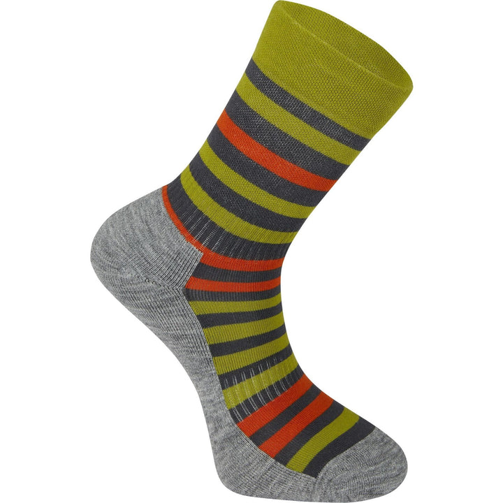 Roam Isoler 4 Season Merino Striped Socks Slate Moss Green