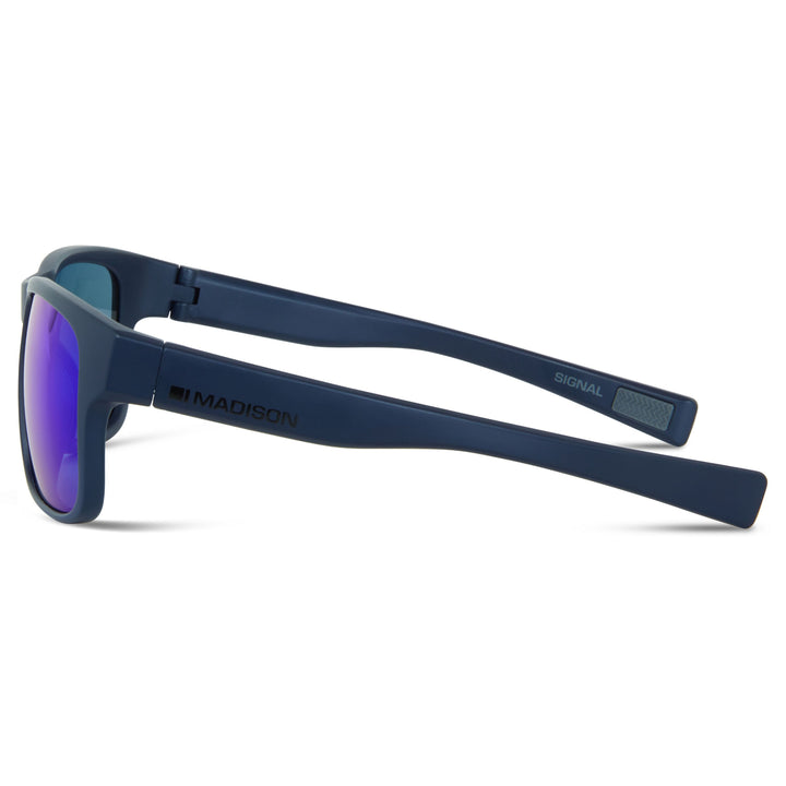 Madison Signal Glasses Matt Black - Ink Navy - Blue Mirror Side