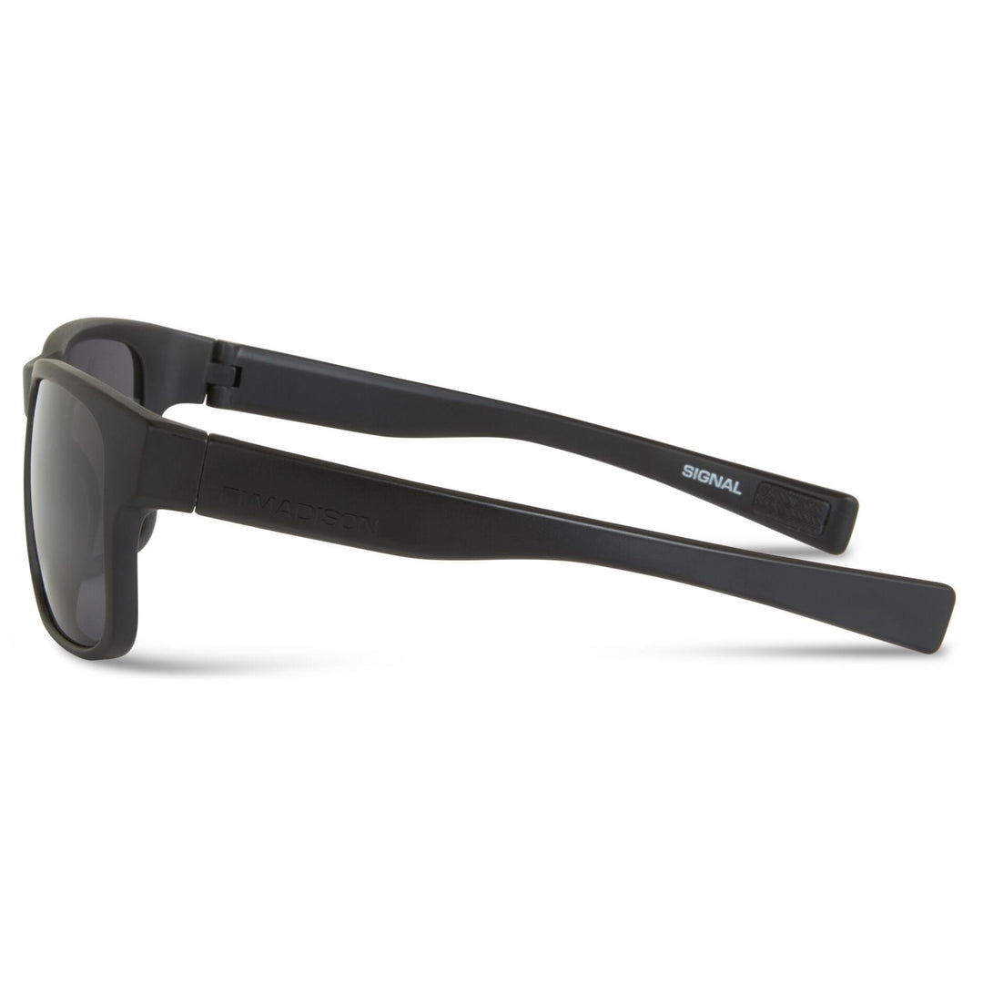 Madison Signal Glasses Matt Black - Black Mirror Side