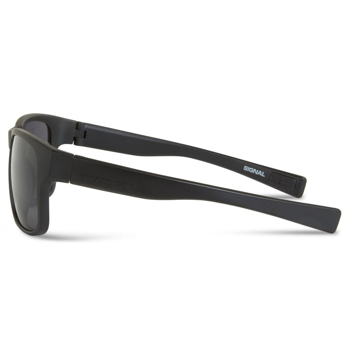 Madison Signal Glasses Matt Black - Black Mirror Side