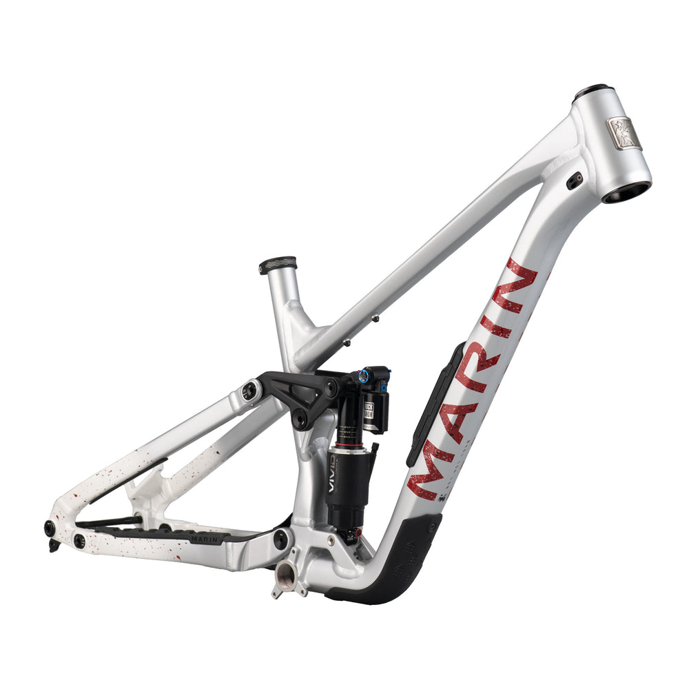 Marin Alpine Trail XR Enduro  Mountain Bike Frame Silver Red Drive Side