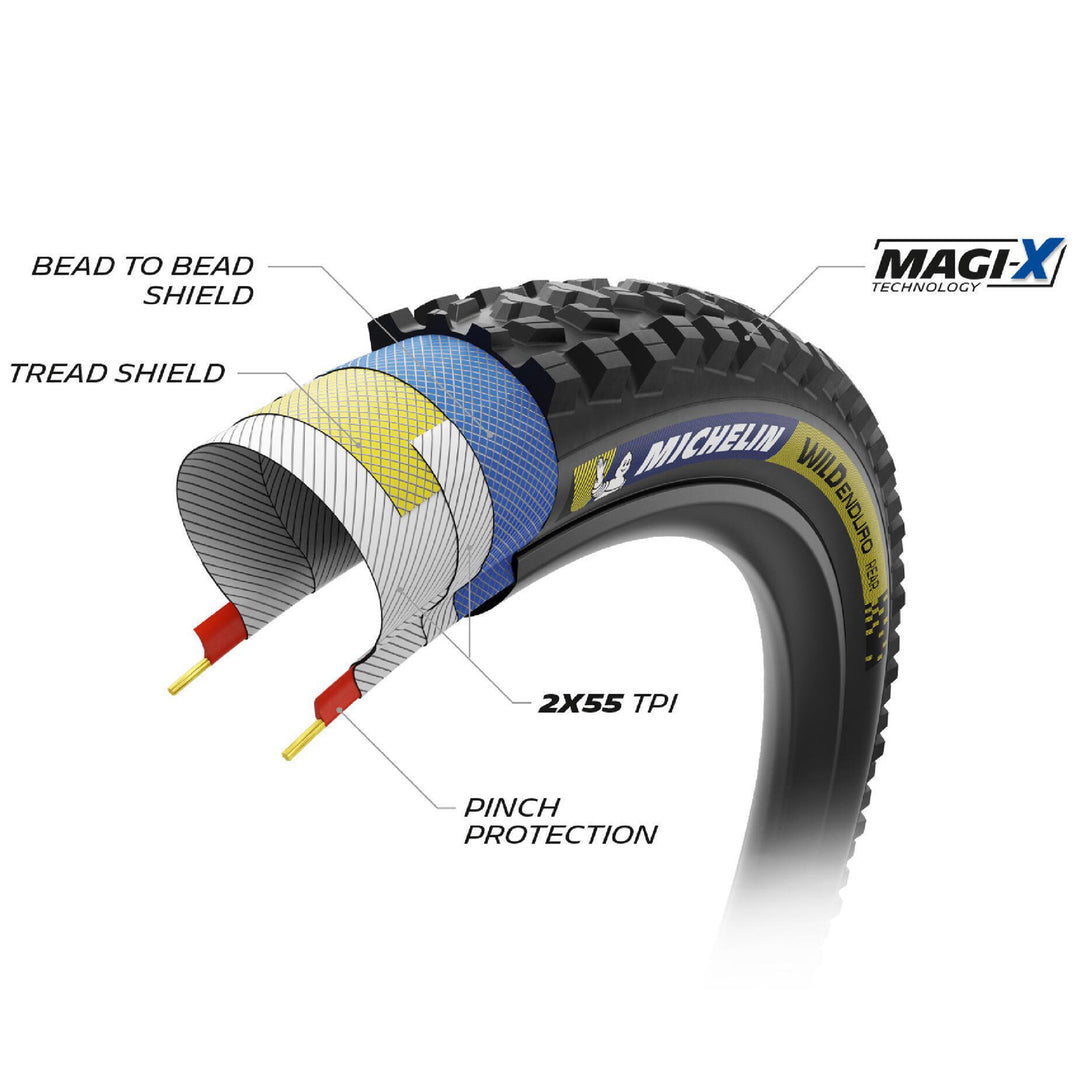 Michelin Wild Enduro Racing Line Rear Mountain Bike Tyre  Construction