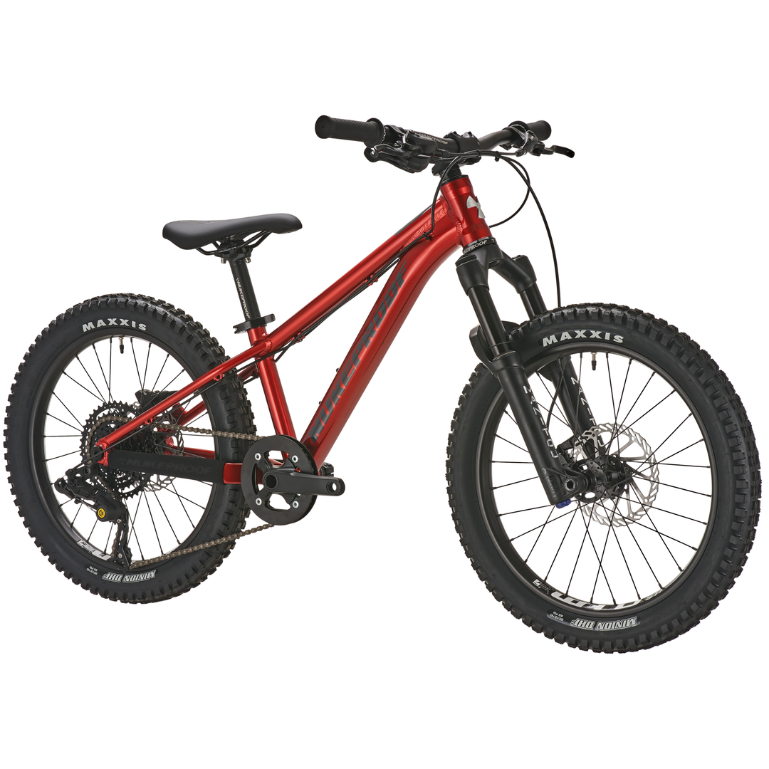 Nukeproof Cub Scout 20 Race Youth Mountain Bike Racing Red Front Drive Side