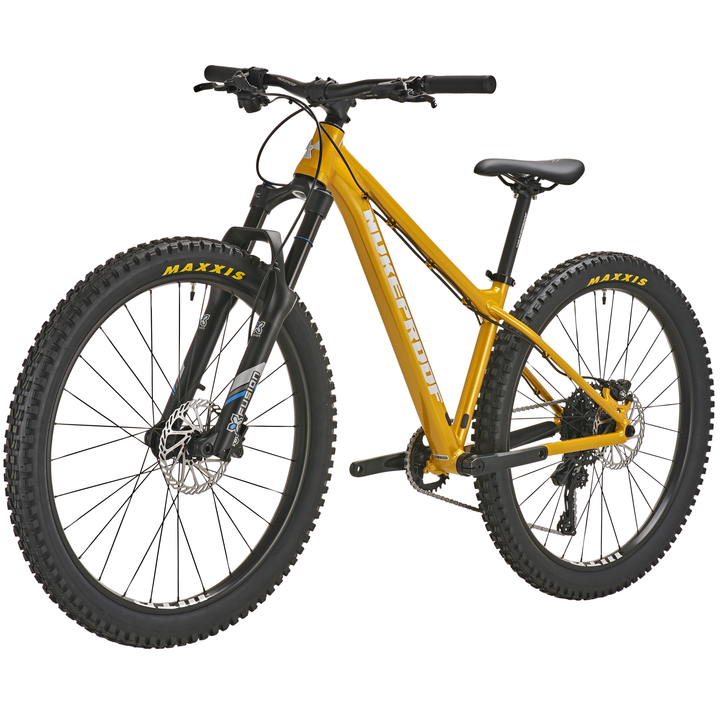 Nukeproof Cub Scout 26 Sport Turmeric Yellow Youth Mountain Bike Front Non Drive Side