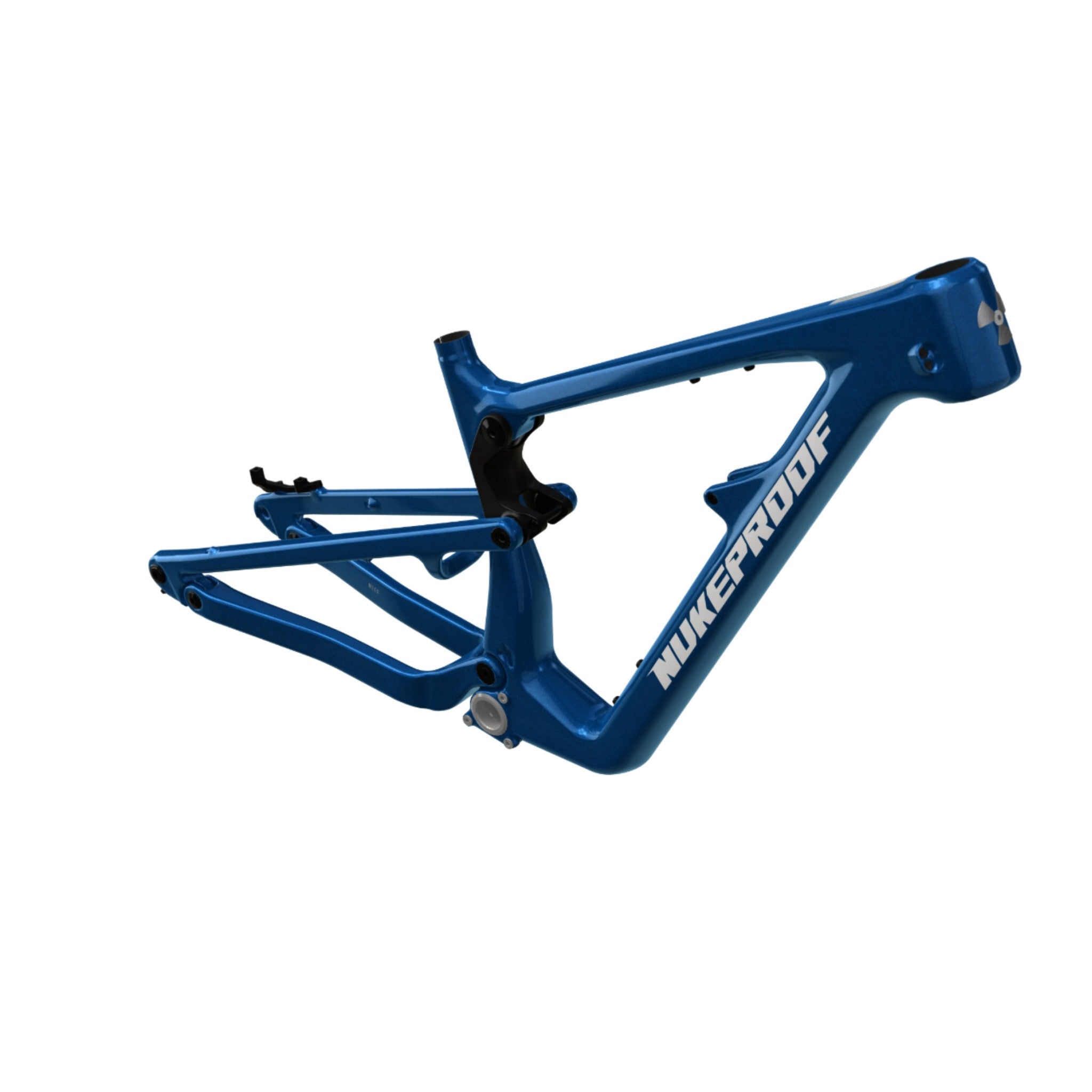 Nukeproof Mega Carbon Mountain Bike Frame Kracken Blue White Chrome