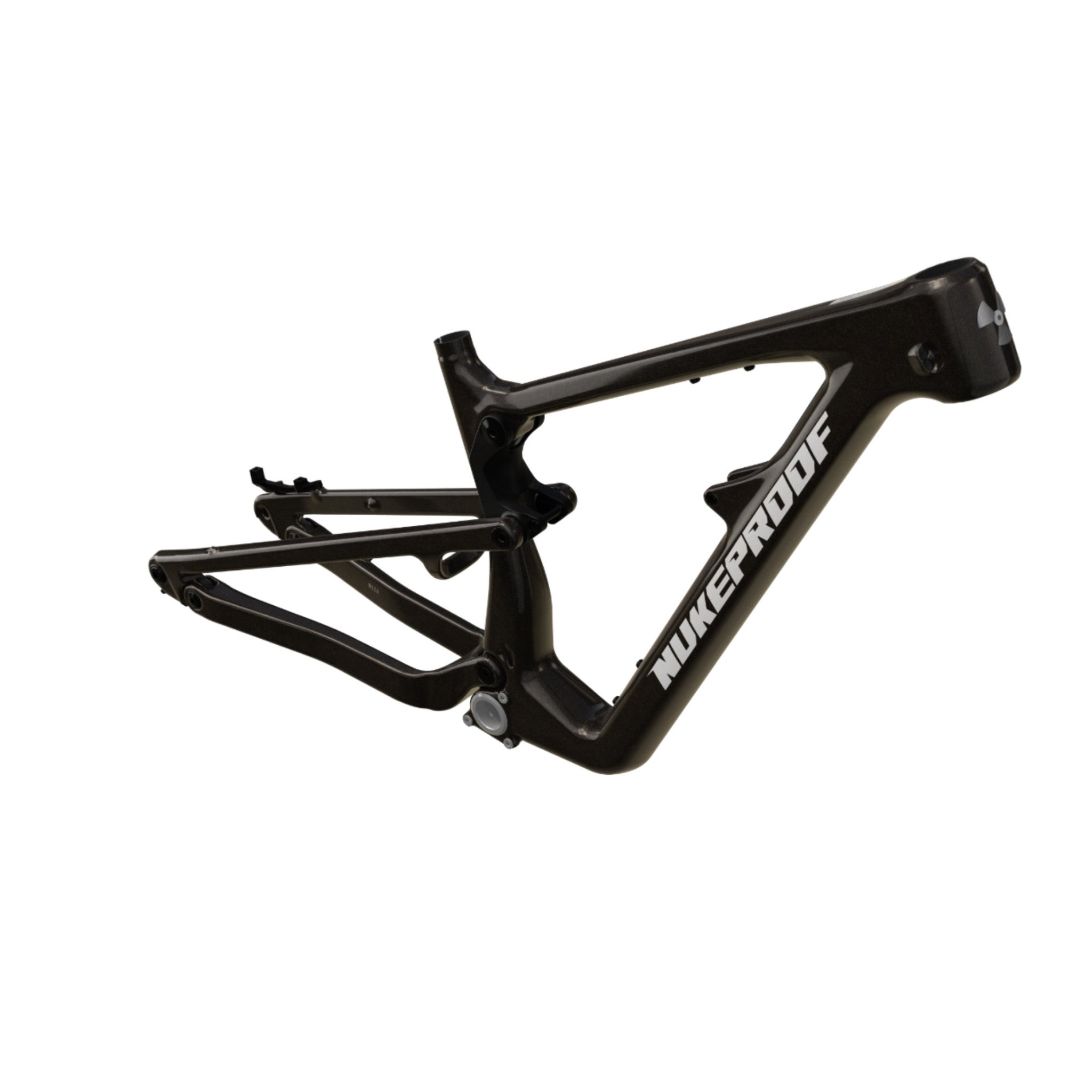 Nukeproof Mega Carbon Mountain Bike Frame Metallic Black White Chrome
