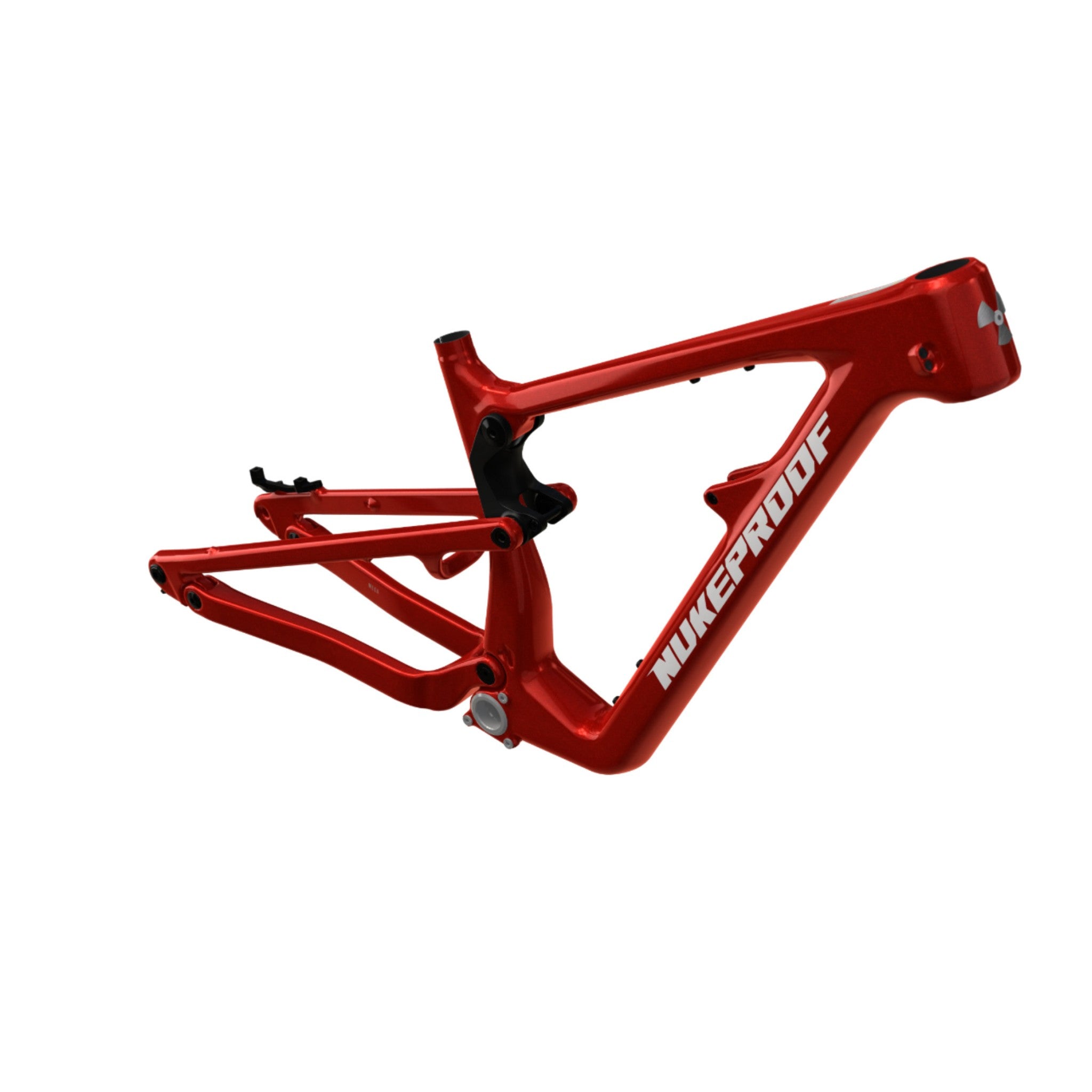 Nukeproof Mega Carbon Mountain Bike Frame Racing Red White Chrome