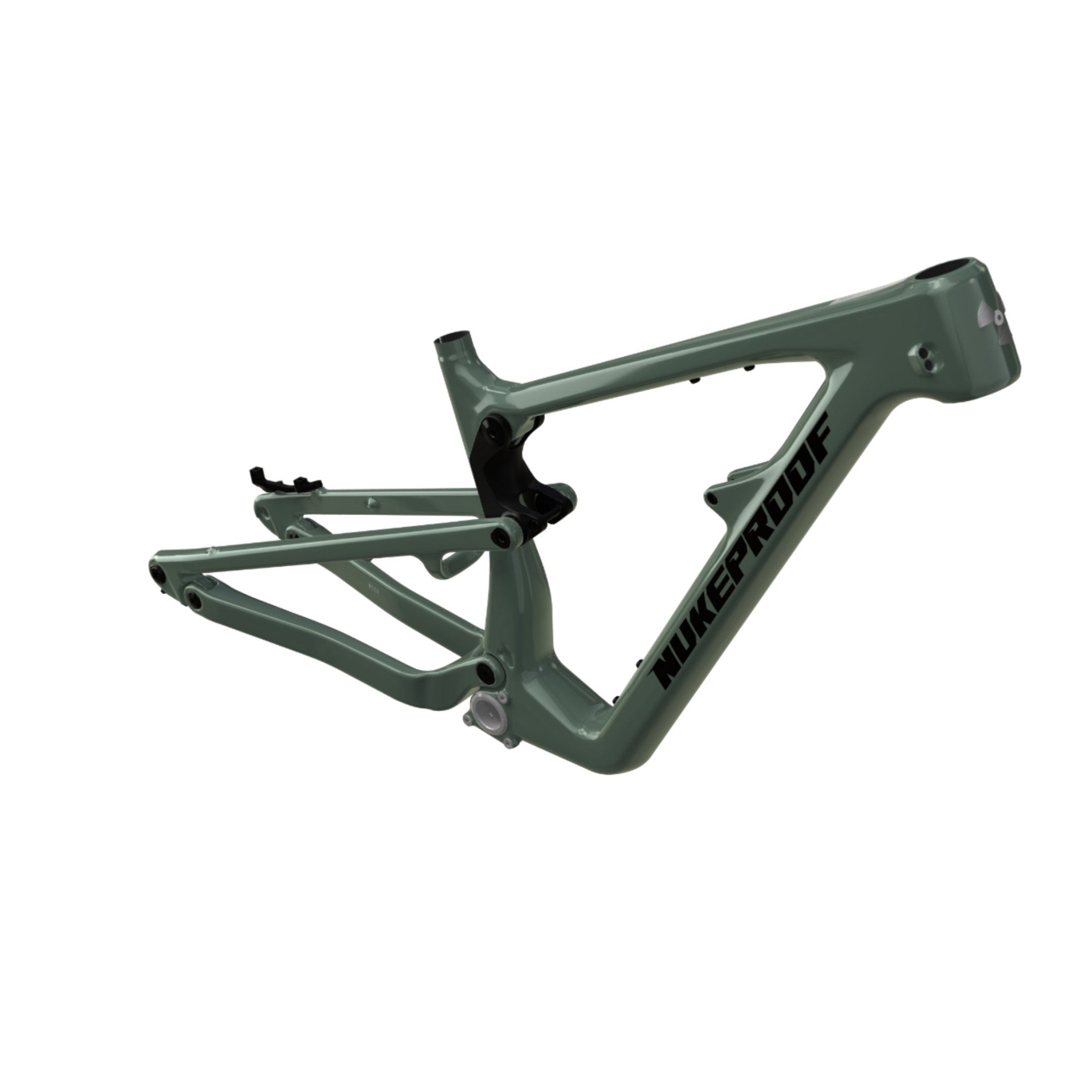 Nukeproof Mega Carbon Mountain Bike Frame Sage Green Black Chrome