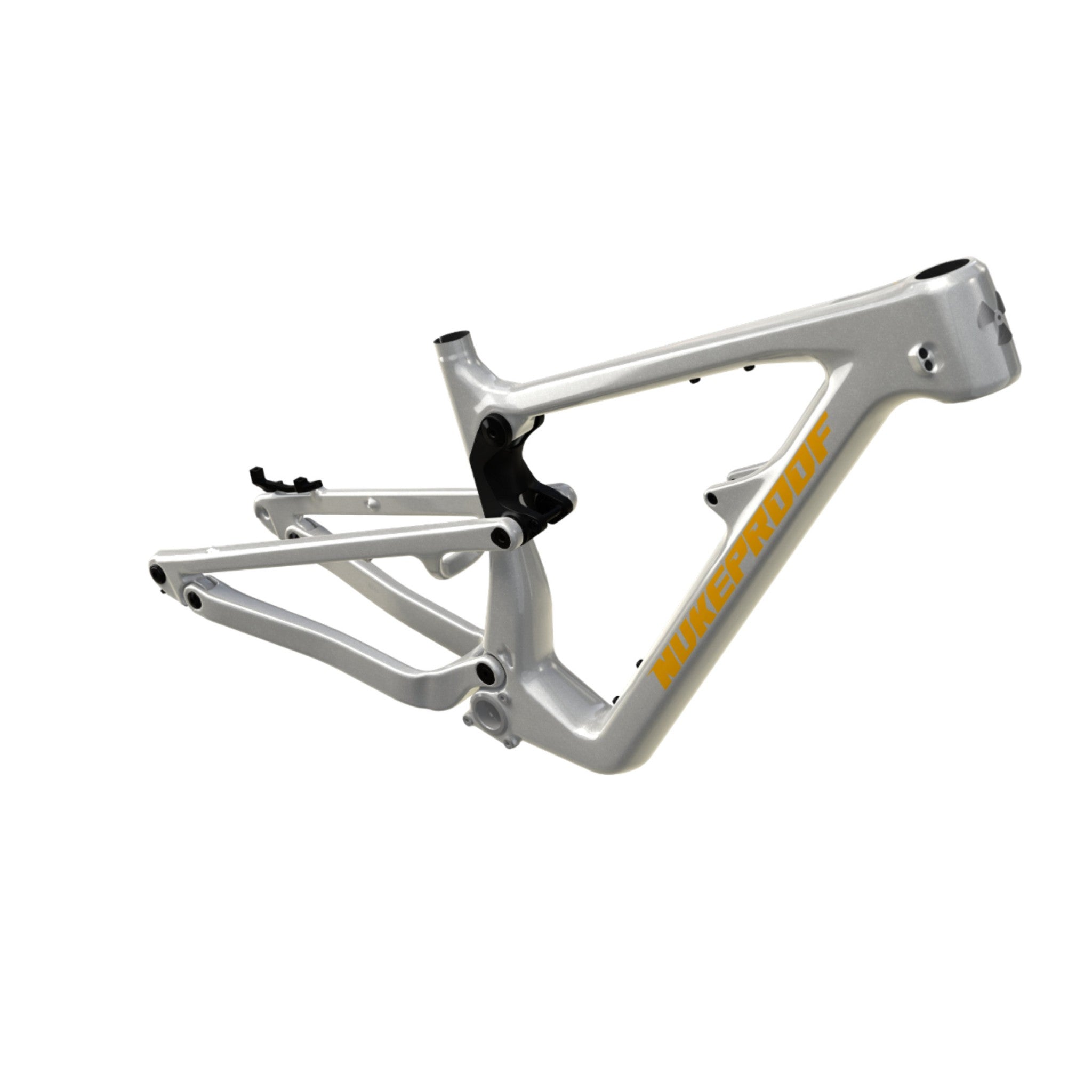 Nukeproof Mega Carbon Mountain Bike Frame Silver Yellow Chrome