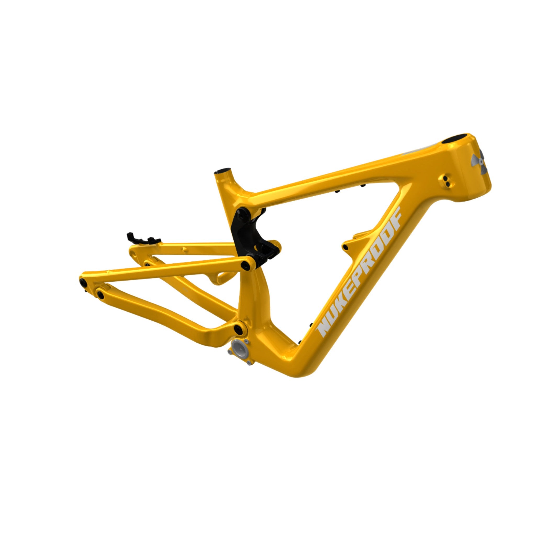 Nukeproof Mega Carbon Mountain Bike Frame Yellow White Chrome
