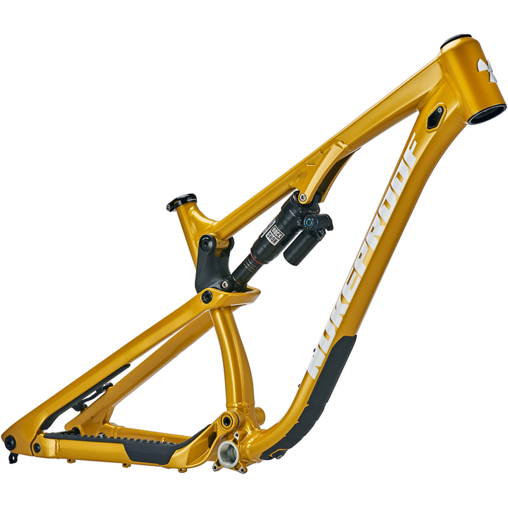 Nukeproof Reactor 275 Alloy Mountainbike Frame Turmeric Yellow Front Drive Side