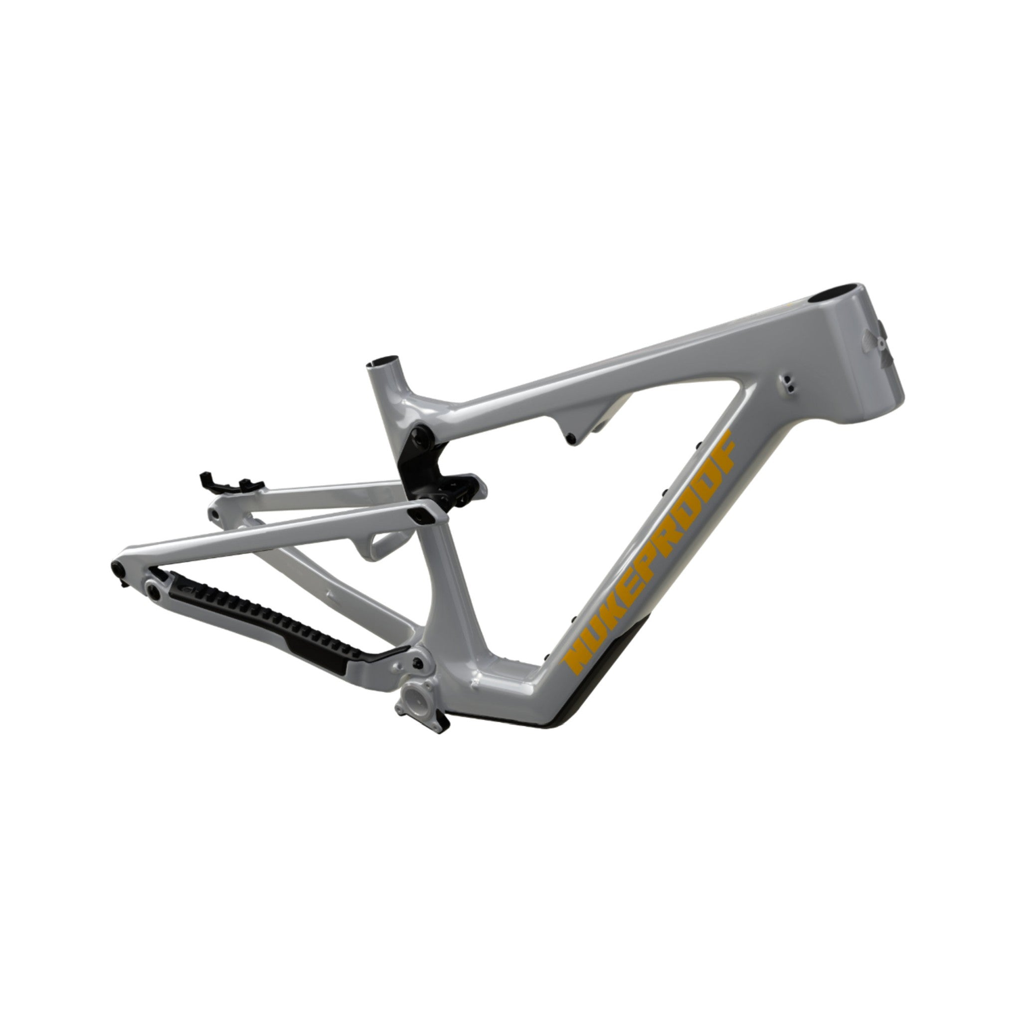 Nukeproof Reactor Carbon Mountain Bike Frame Concrete Grey Yellow Black