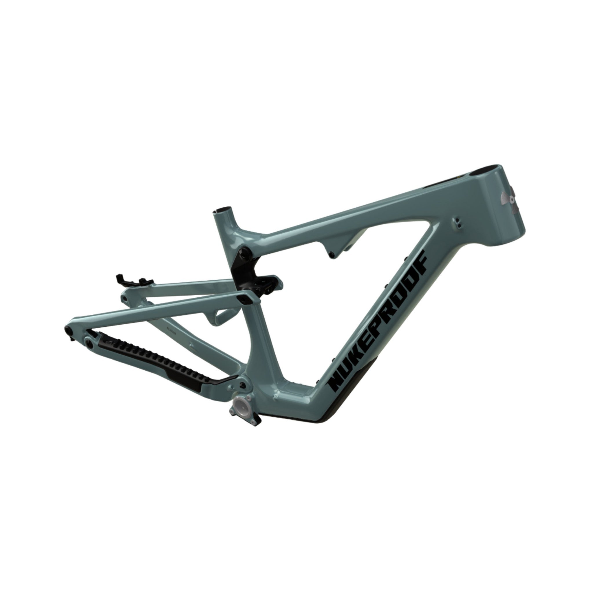 Nukeproof Reactor Carbon Mountain Bike Frame Concrete Grey Yellow Chrome