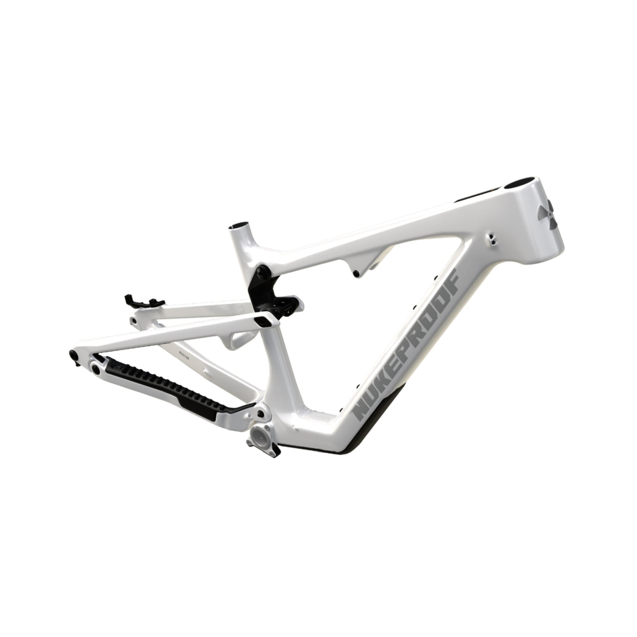 Nukeproof Reactor Carbon Mountain Bike Frame White Black Chrome