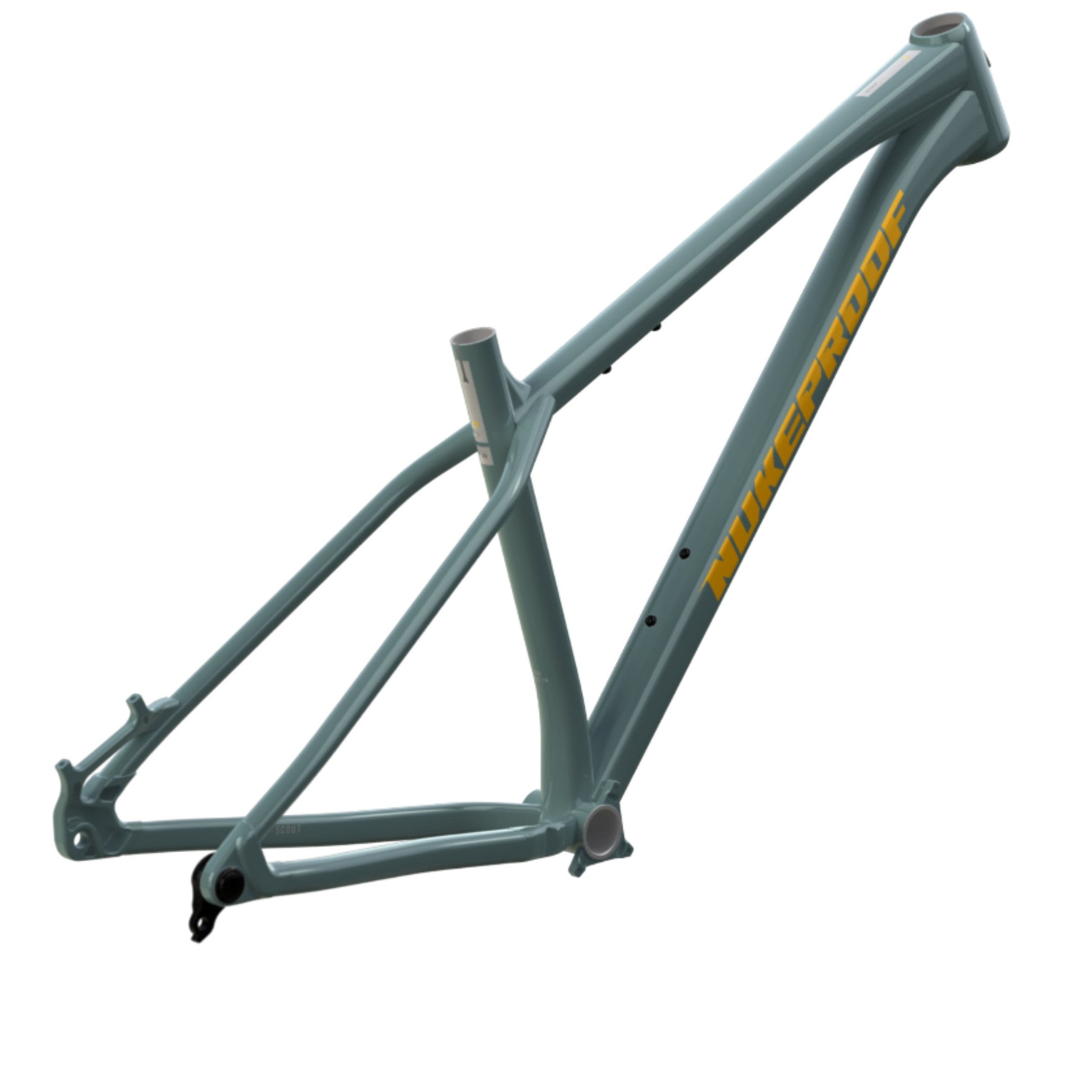 Nukeproof Scout Mountain Bike Frame Dusty Blue Yellow Chrome