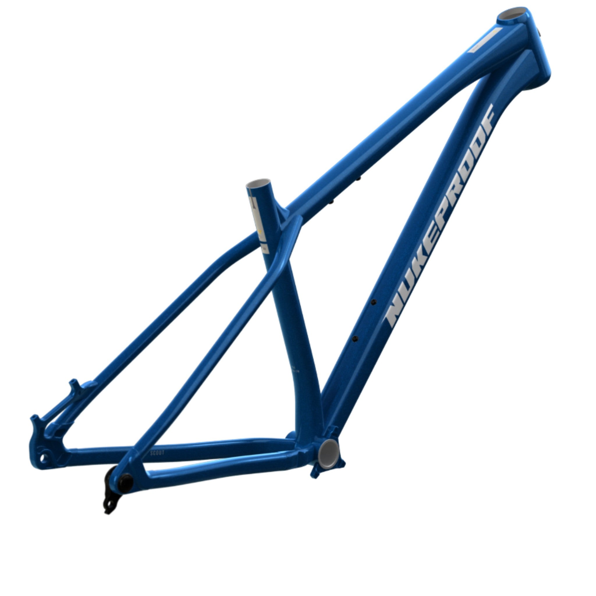 Nukeproof Scout Mountain Bike Frame Kracken Blue White Chrome