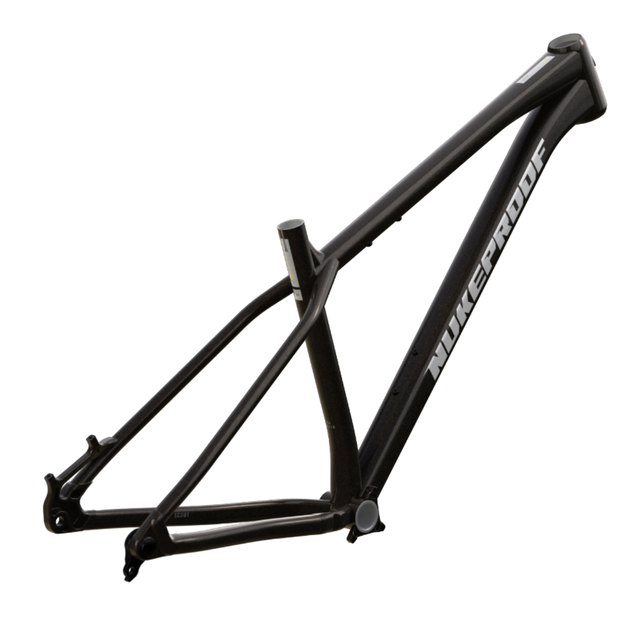 Nukeproof Scout Mountain Bike Frame Metallic Black White Chrome