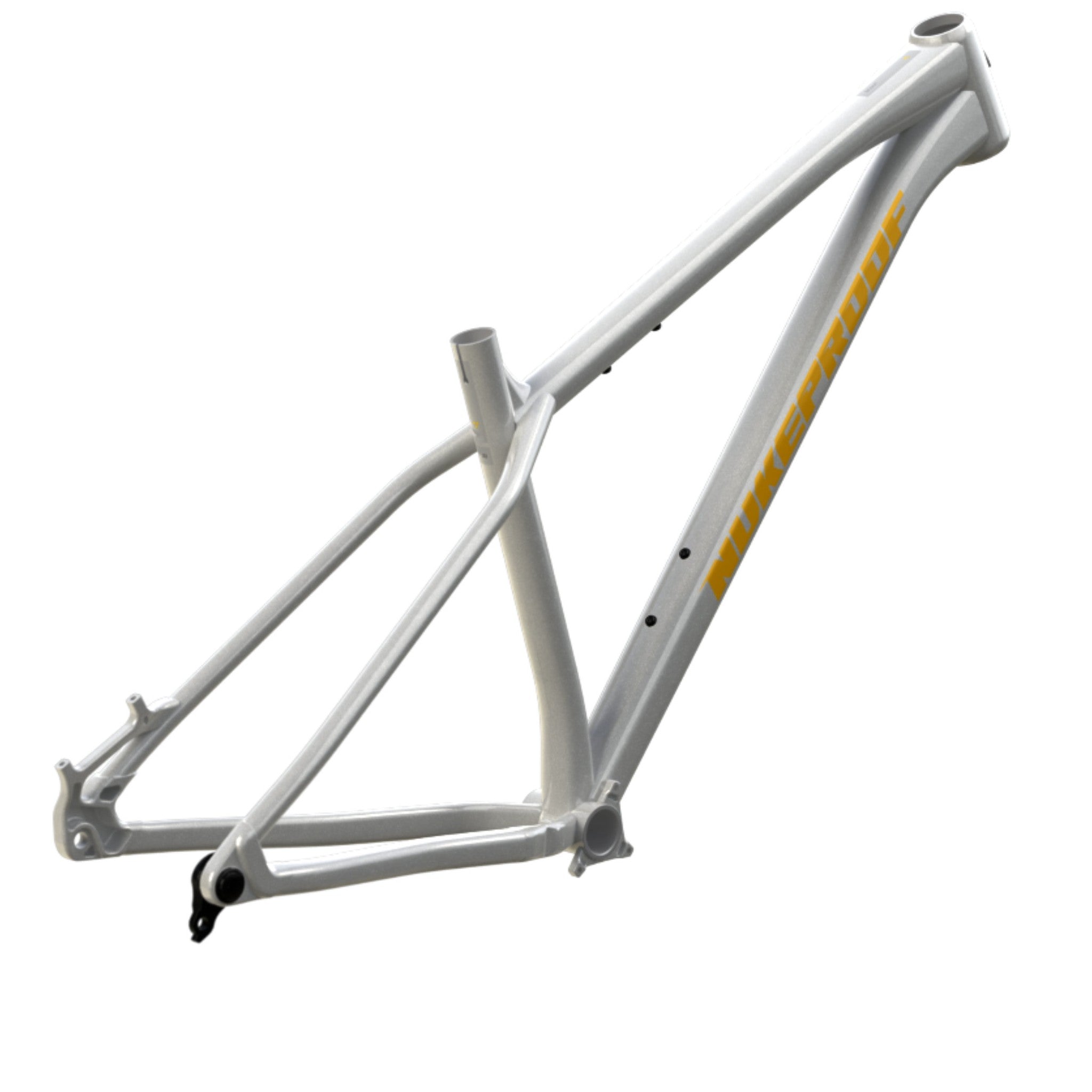 Nukeproof Scout Mountain Bike Frame Silver Yellow Chrome