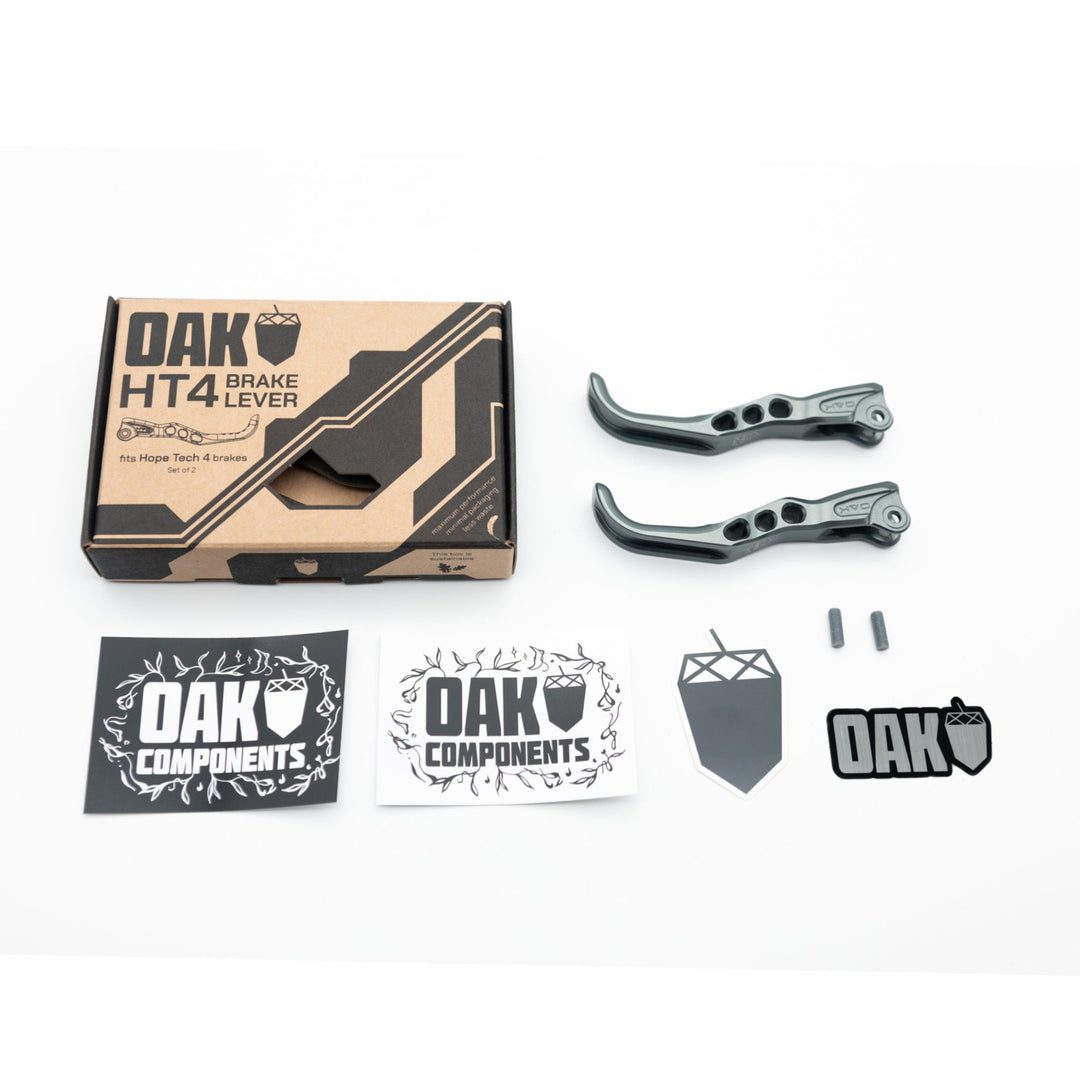 Oak HT4 Brake Lever Set For Hope Tech 4 Brakes in Lunar Grey