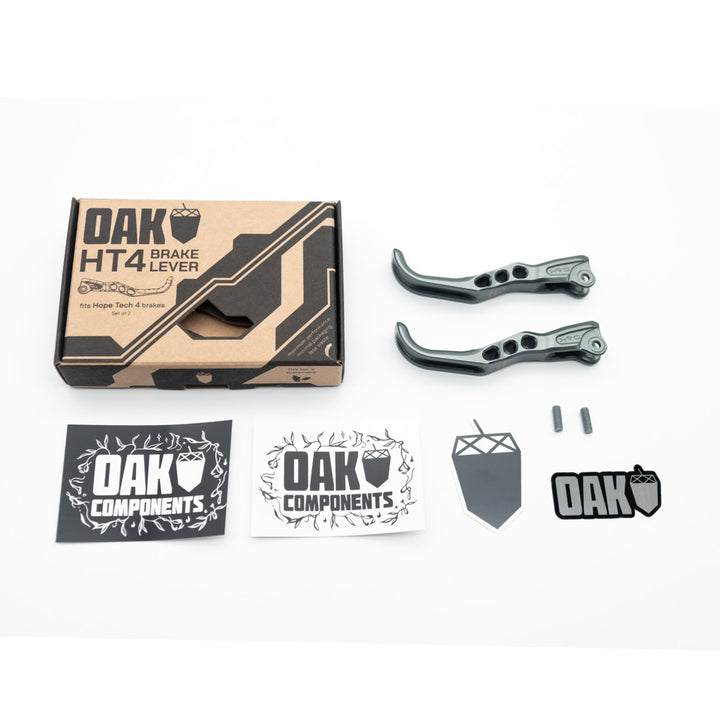 Oak HT4 Brake Lever Set For Hope Tech 4 Brakes in Lunar Grey