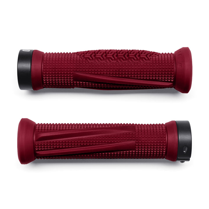 Oneup Components Goldstone Grips Maroon Pair Side View