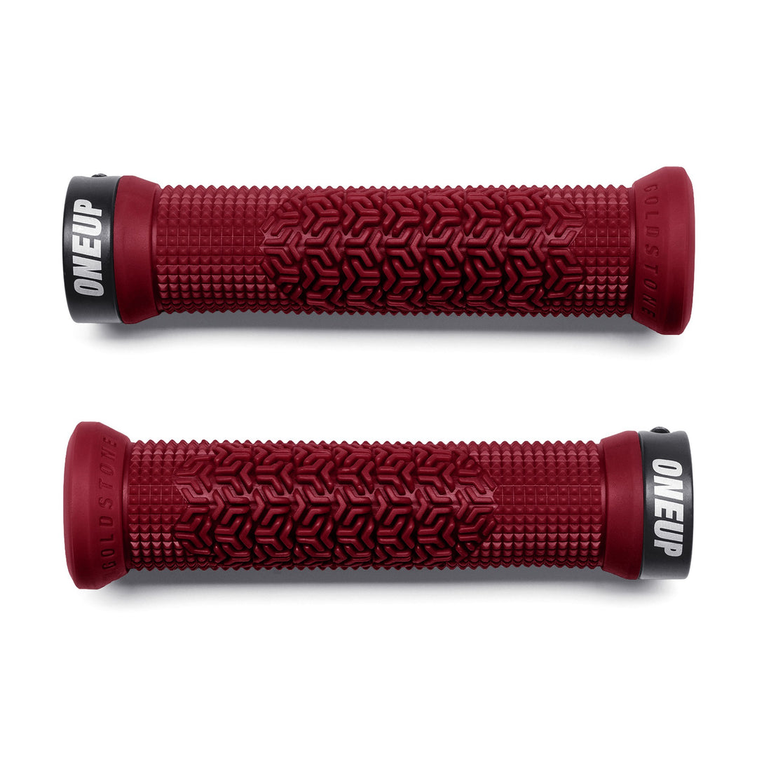 Oneup Components Goldstone Grips Maroon Pair Top View