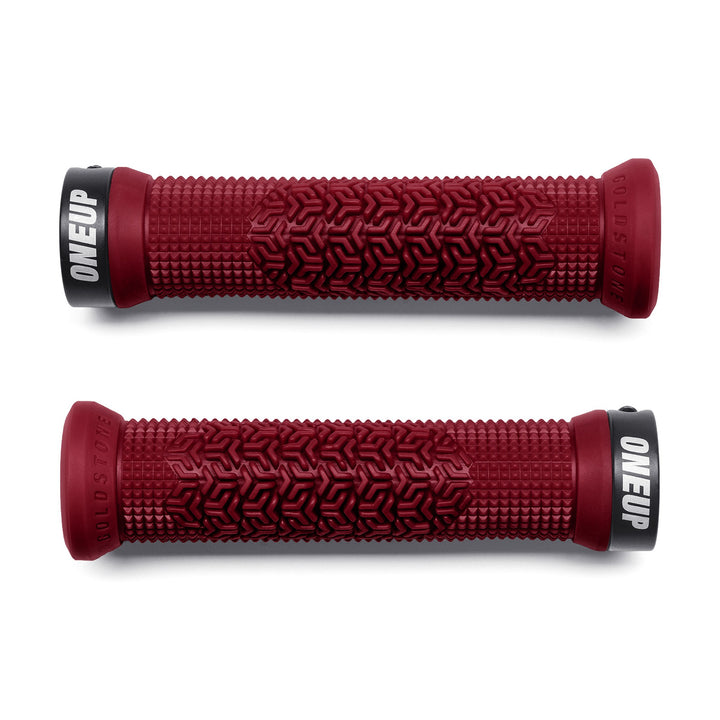 Oneup Components Goldstone Grips Maroon Pair Top View