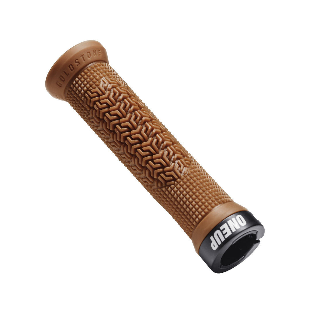 Oneup Components Goldstone Grips Tan Angle Left