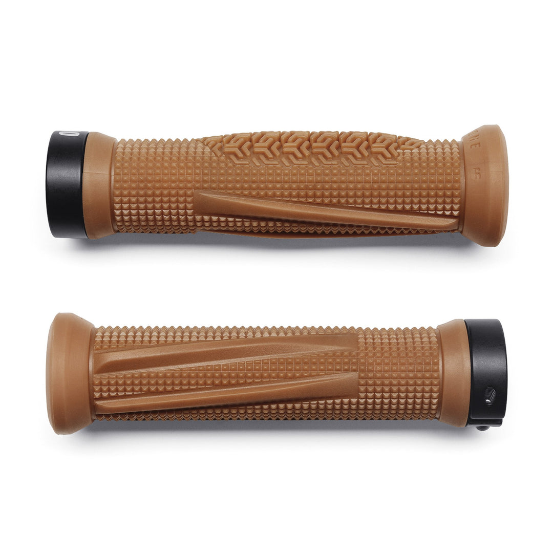 Oneup Components Goldstone Grips Tan Pair Side View