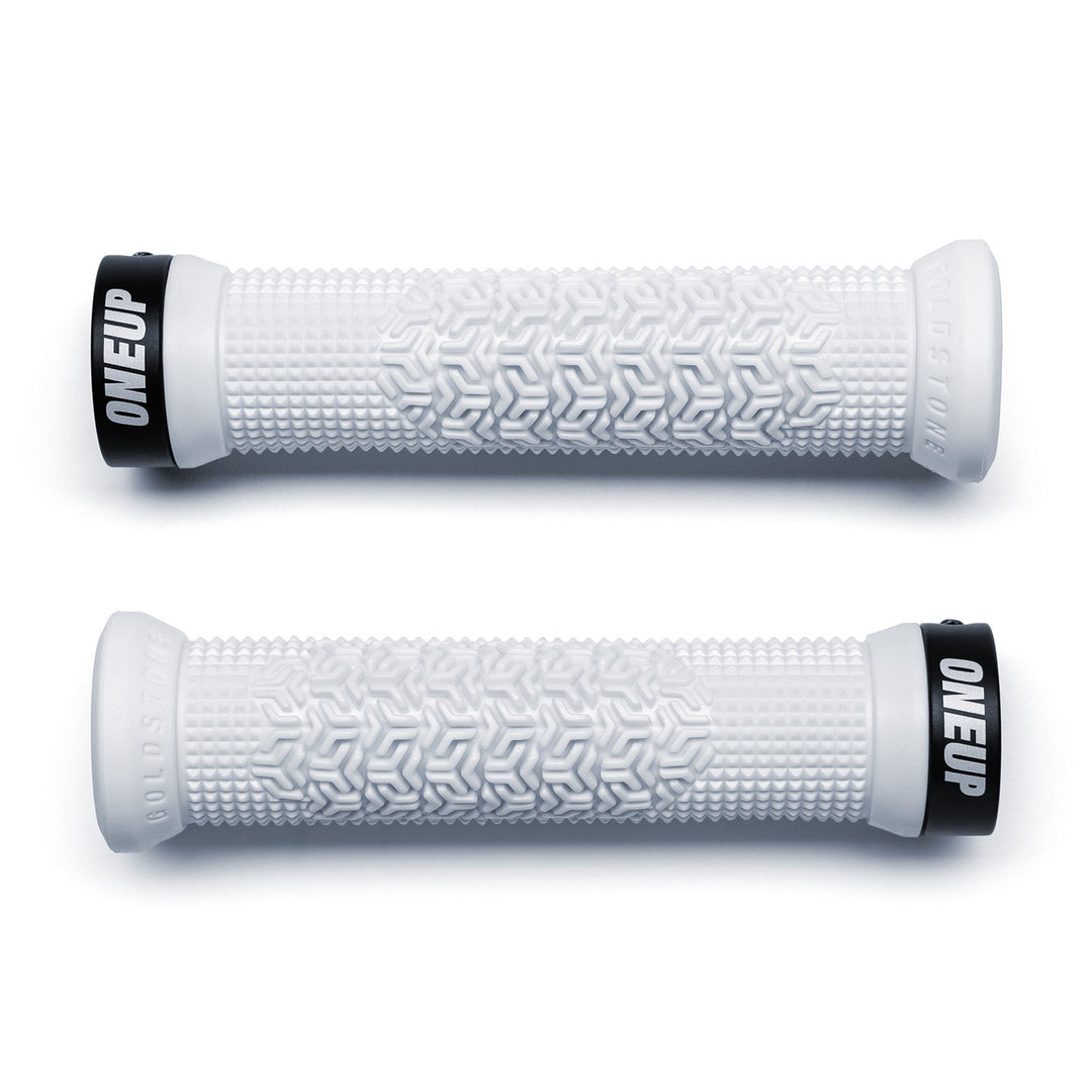Oneup Components Goldstone Grips White Pair Top View