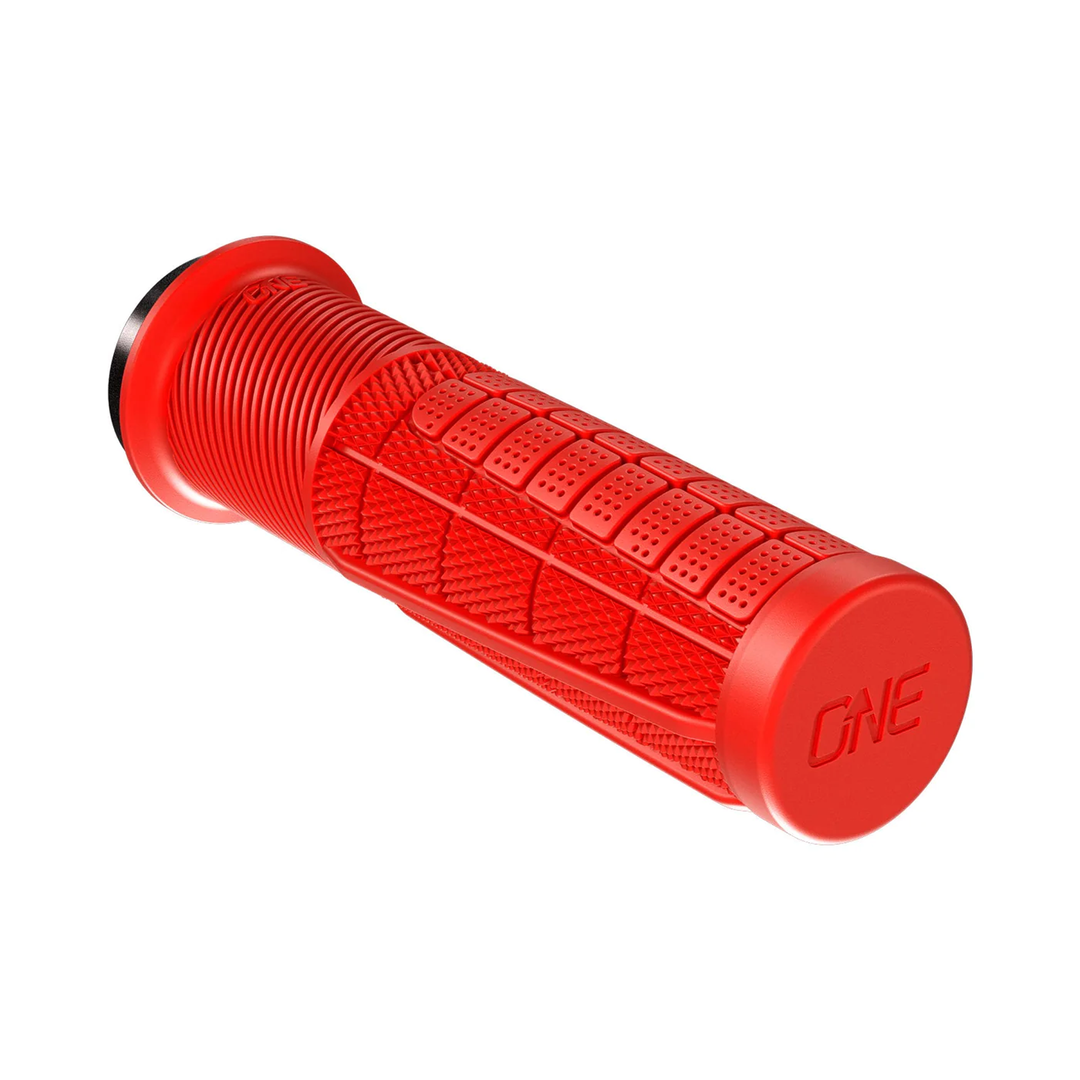 OneUp Components Thick Lock On Mountain Bike Grips Red