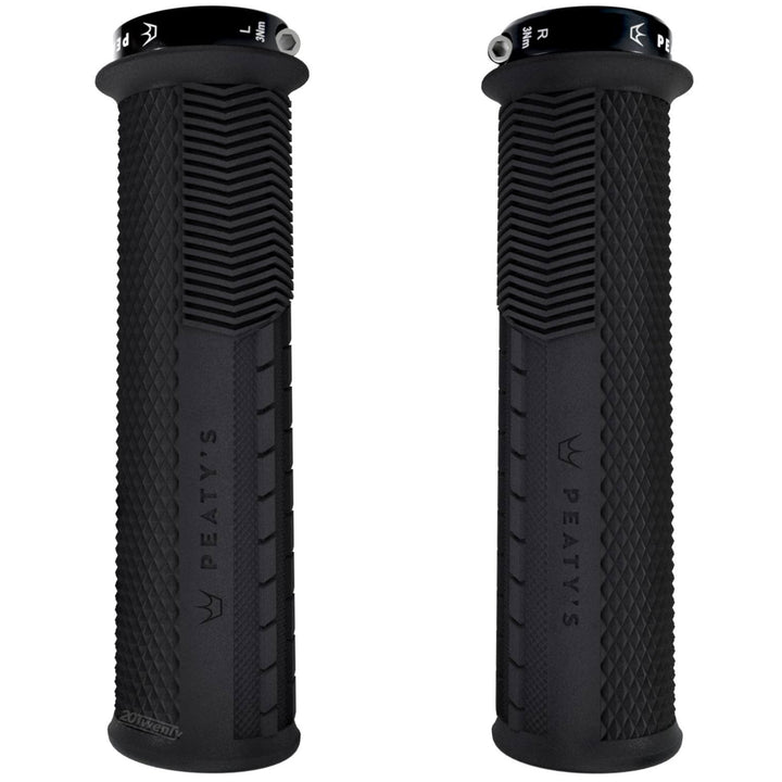 Peaty's Knurled Monarch Mountain Bike Grips Thick Black