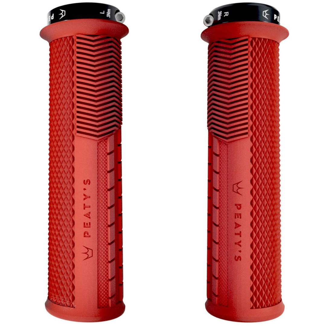 Peaty's Knurled Monarch Mountain Bike Grips Thick Red