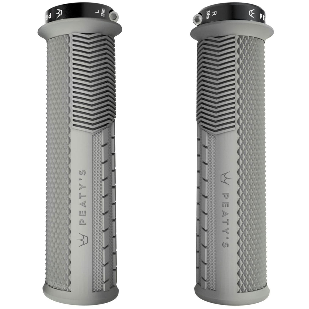 Peaty's Knurled Monarch Mountain Bike Grips Thick Slate Grey