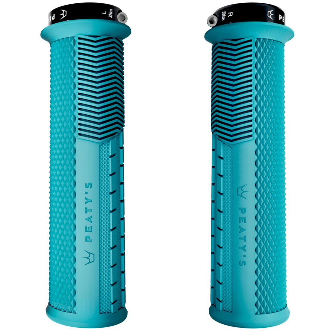 Peaty's Knurled Monarch Mountain Bike Grips Thick Turquoise