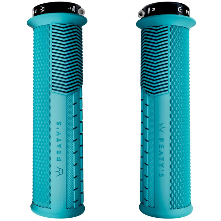 Peaty's Knurled Monarch Mountain Bike Grips Thick Turquoise