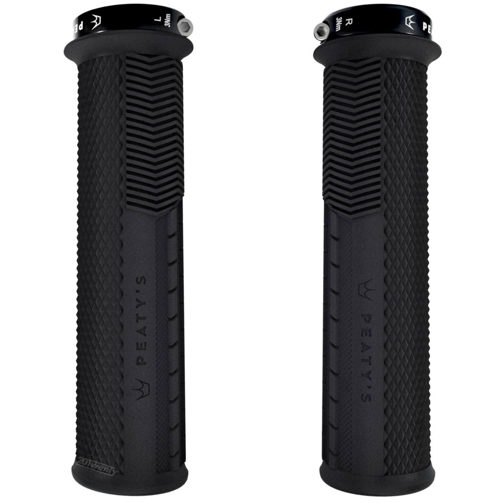 Peaty's Knurled Monarch Mountain Bike Grips Thin Black