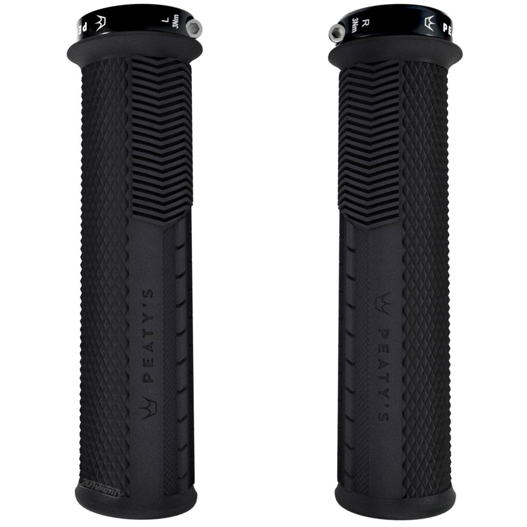 Peaty's Knurled Monarch Mountain Bike Grips Thin Black