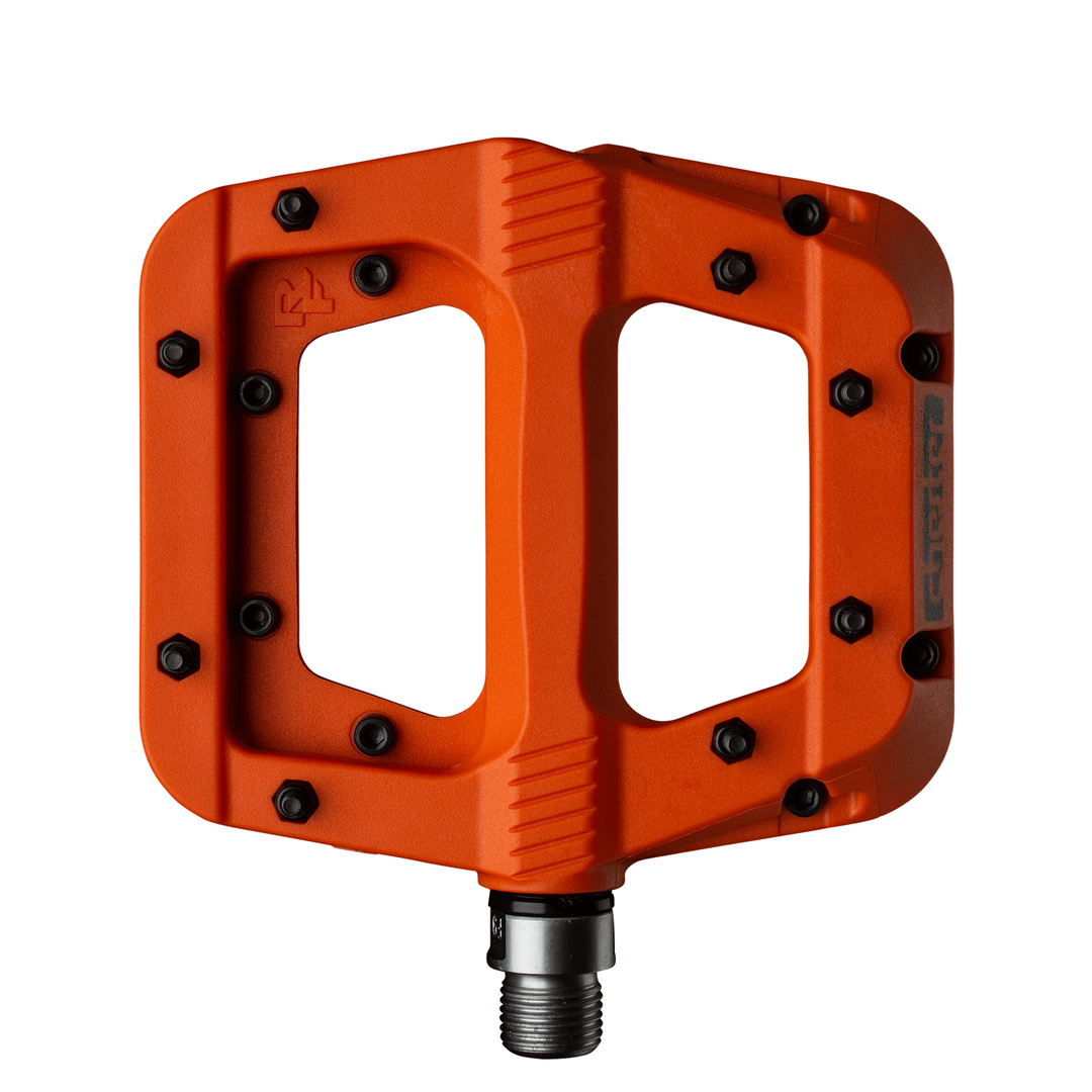 Mountain bike top pedals orange