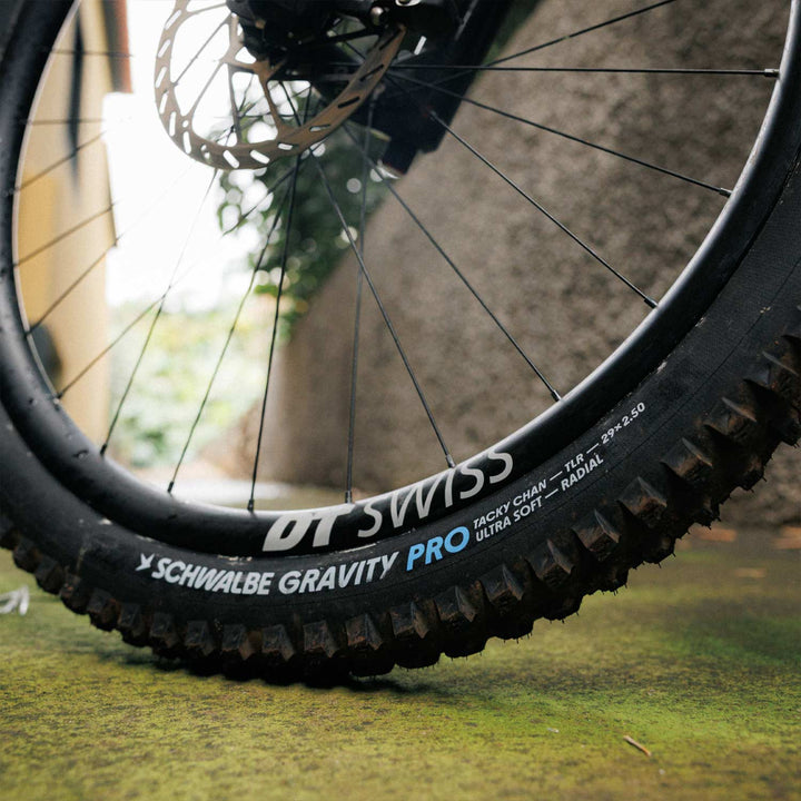 Schwalbe Tacky Chan Gravity Pro TLR Radial Ultra Soft Compound Mountain Bike Tyre Hot Patch