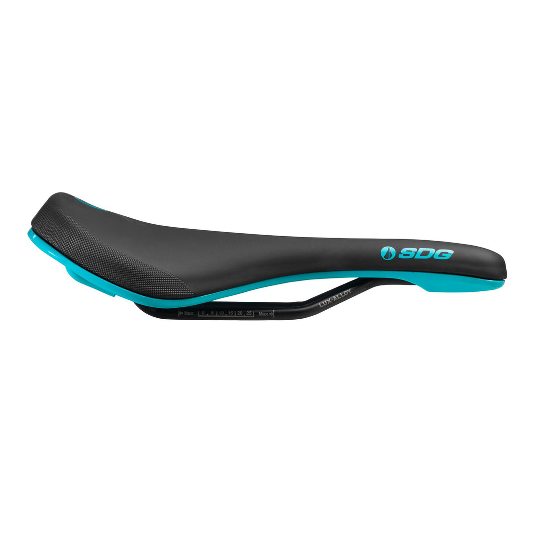 SDG Bel Air V3 Max Lux Alloy Mountain Bike Saddle Turquoise Side