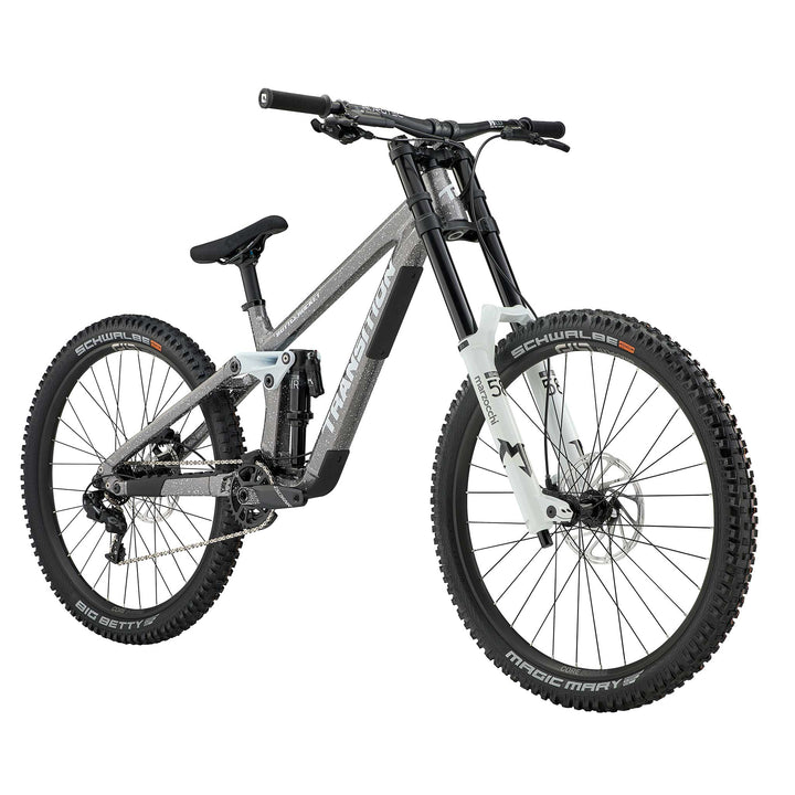 Transition Bottlerocket Dual Crown Mountain Bike Snowstorm Grey Front