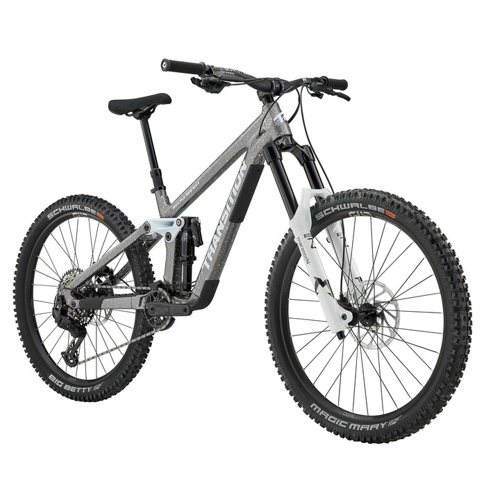 Transition Bottlerocket Single Crown Mountain Bike Disco Snowstorm Grey Front