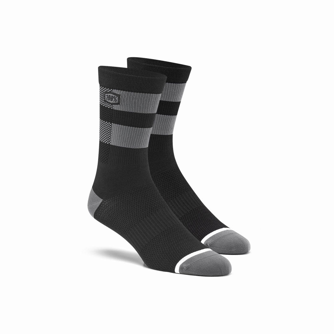 100% Flow Socks Black/Grey