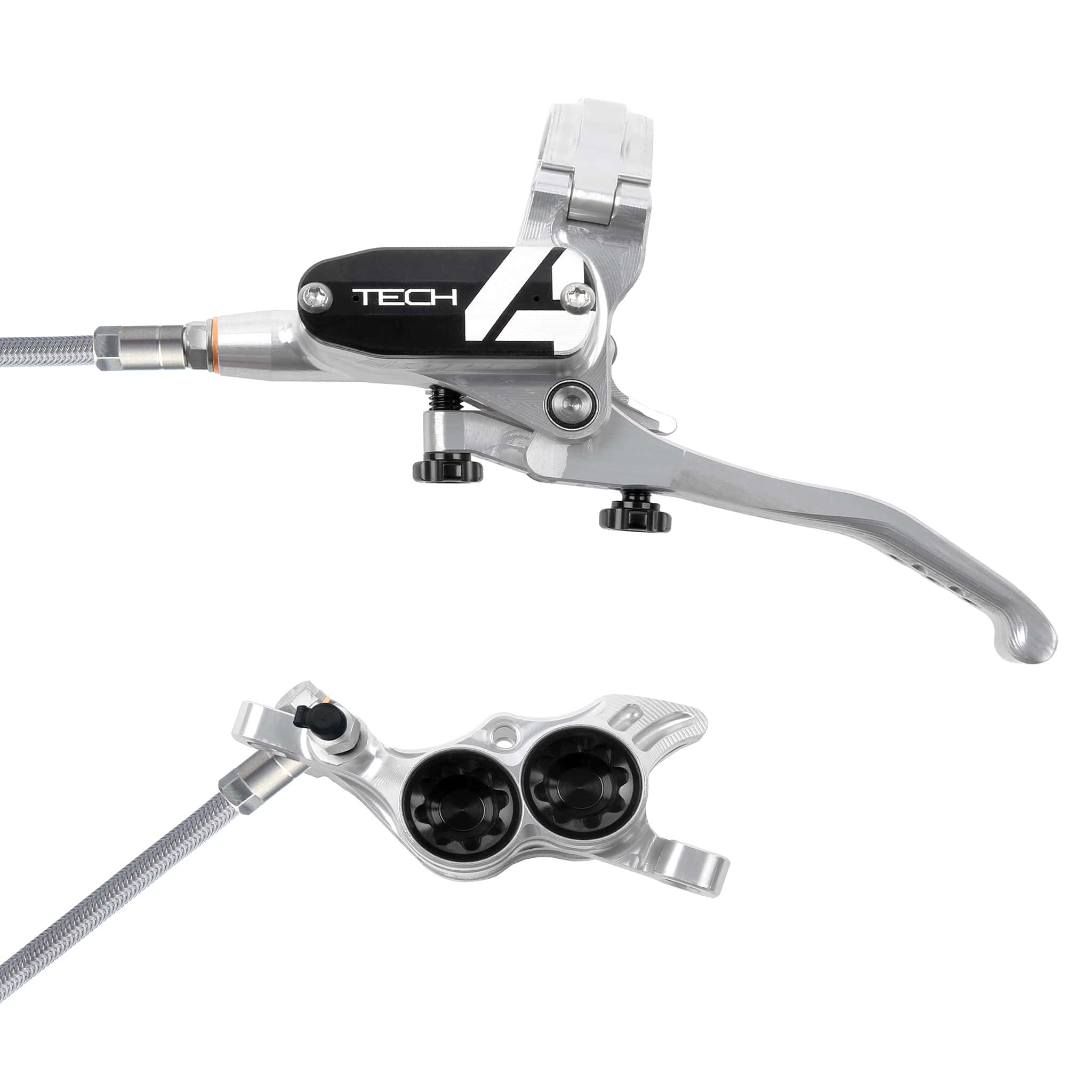 Hope Tech 4 Silver Black T4 E4 Braided Disc Brake