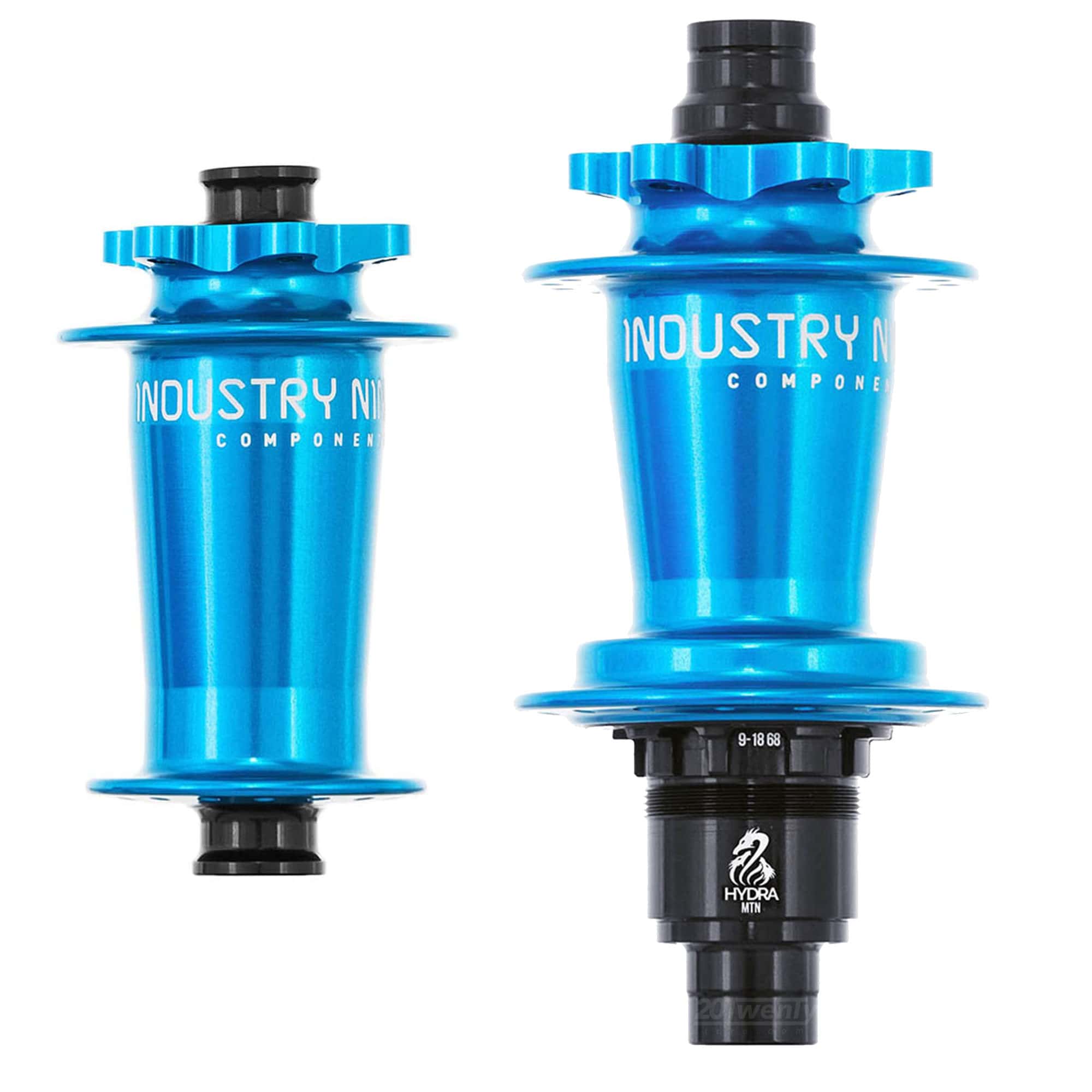 Industry Nine Hydra Hubs (Pair) Turquoise I9 Logo Side