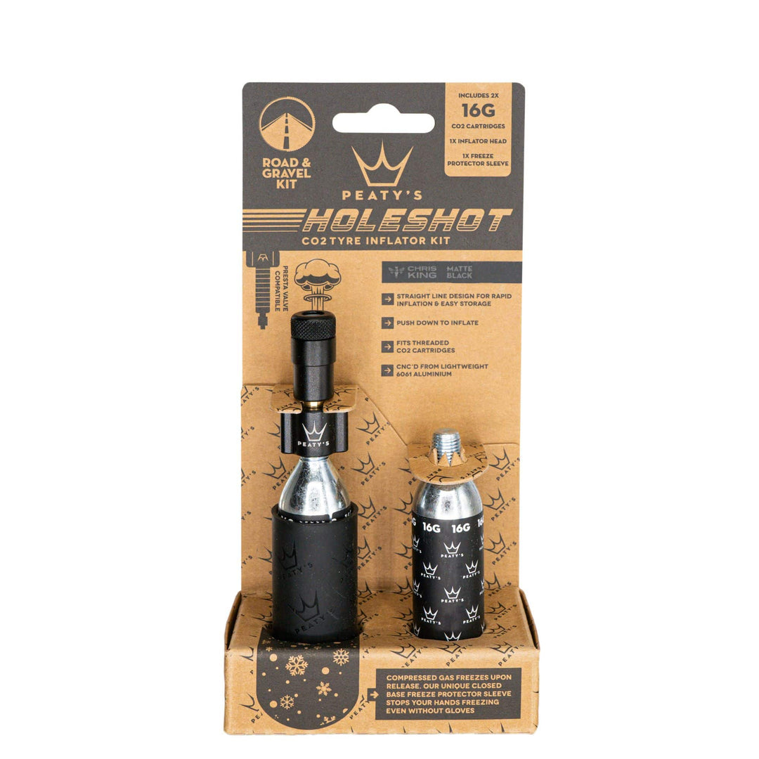 Peaty's Holeshot CO2 Inflater Road and Gravel Black